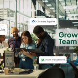 Team collaboration in modern office