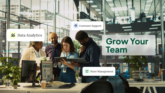 Team collaboration in modern office