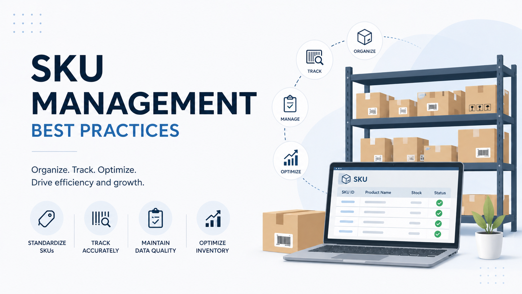 Efficient SKU management strategies illustrated.
