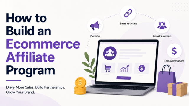 Ecommerce affiliate program dashboard showing partner commissions and new customer revenue