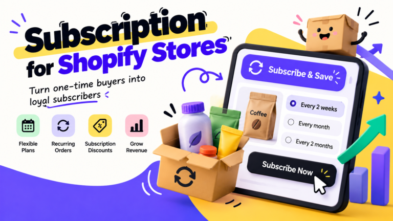 Shopify subscription apps compared (Recharge vs Skio vs Loop): subscribe-and-save widget with delivery frequency options